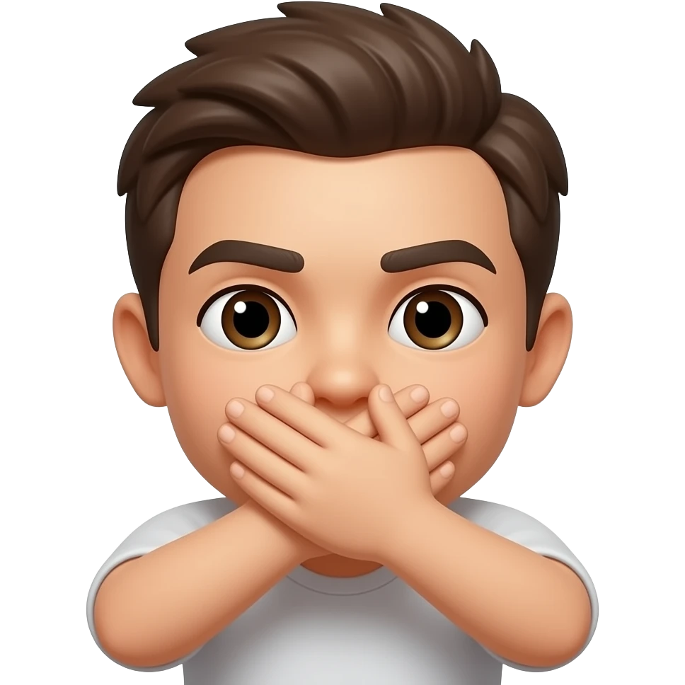 Gyokeres face mask emoji but instead of puting a real mask, use crossed hands covering the mouth. Not this way. The crossed fingers covering the mouth but all other parts of the head (eyes, eye )are visible emoji