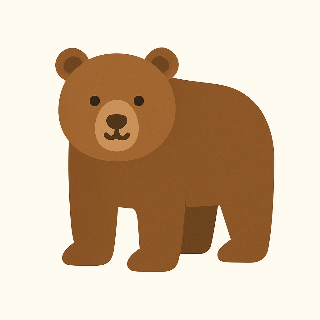 flat design style bear white background emoji