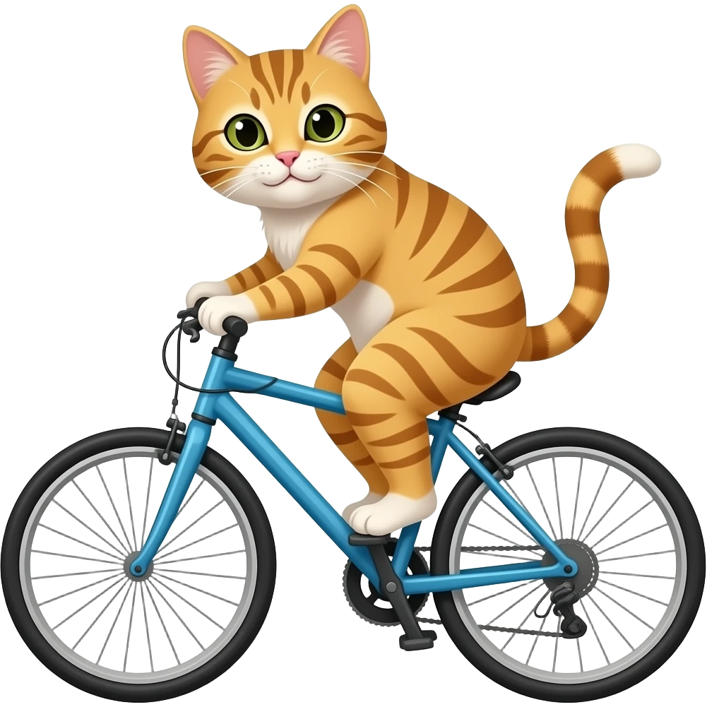 cat riding a bike on mt. everest emoji