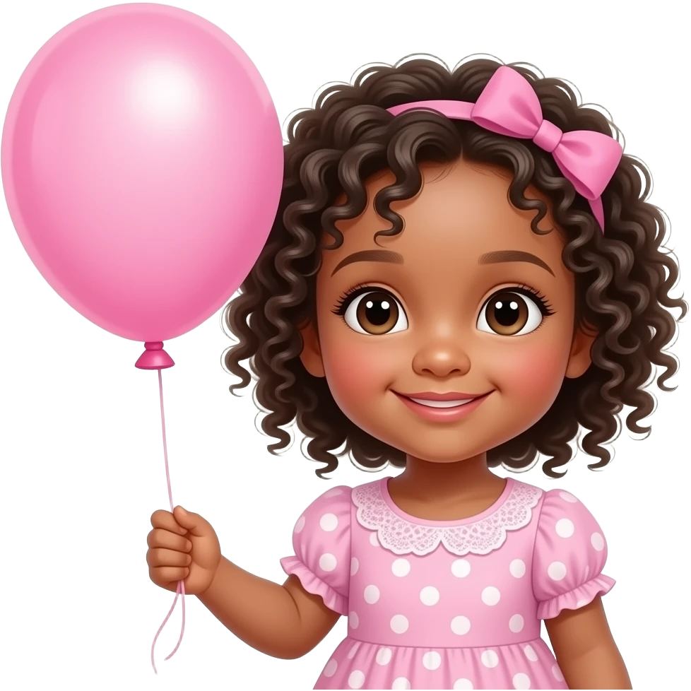 baby girl holding balloon close up with half body emoji