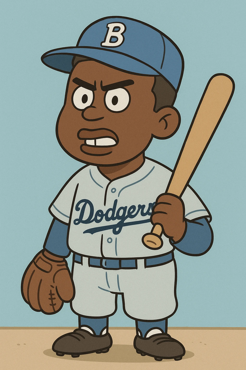 Light blue Little people pictures a boy Jackie Robinson Witam by 20 Label Sanches Vegas Mustined by Linzie Heater emoji