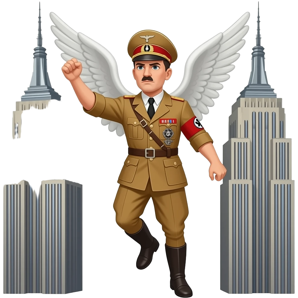 Hitler as an avenging angel smiting the twin towers emoji
