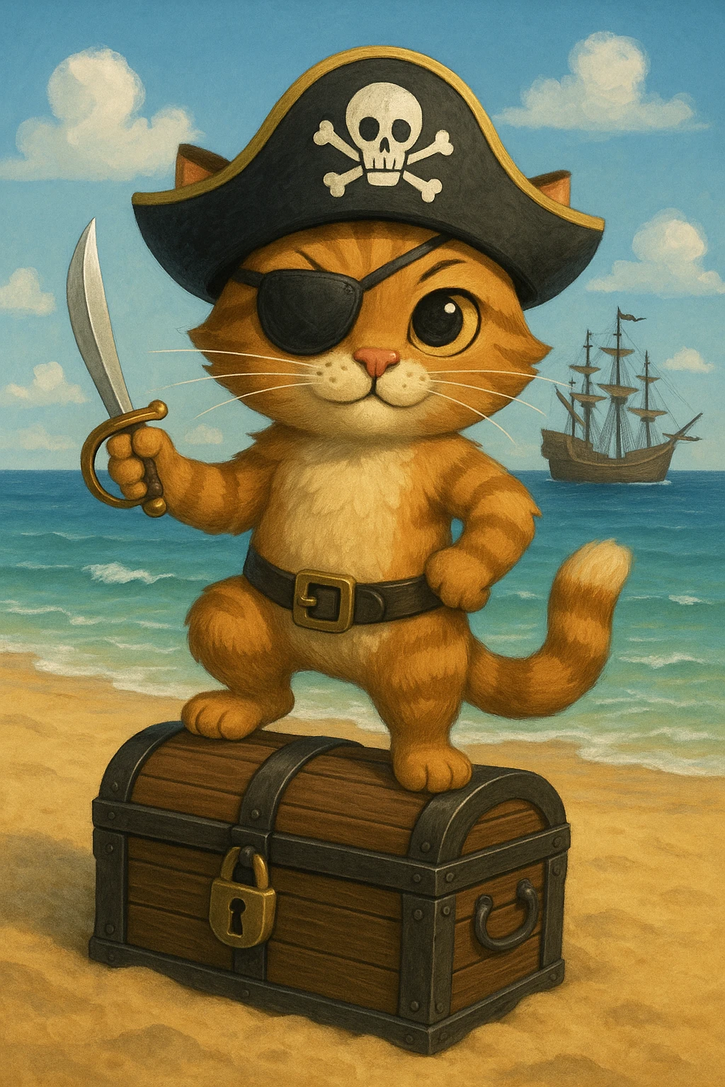 A pirate cat emoji