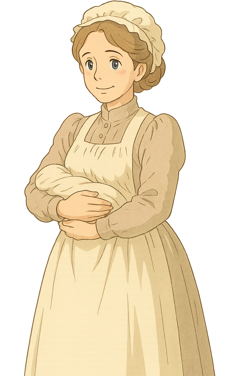 victorian midwife with background emoji