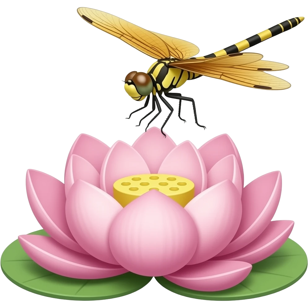 Dragonfly lotus flower emoji