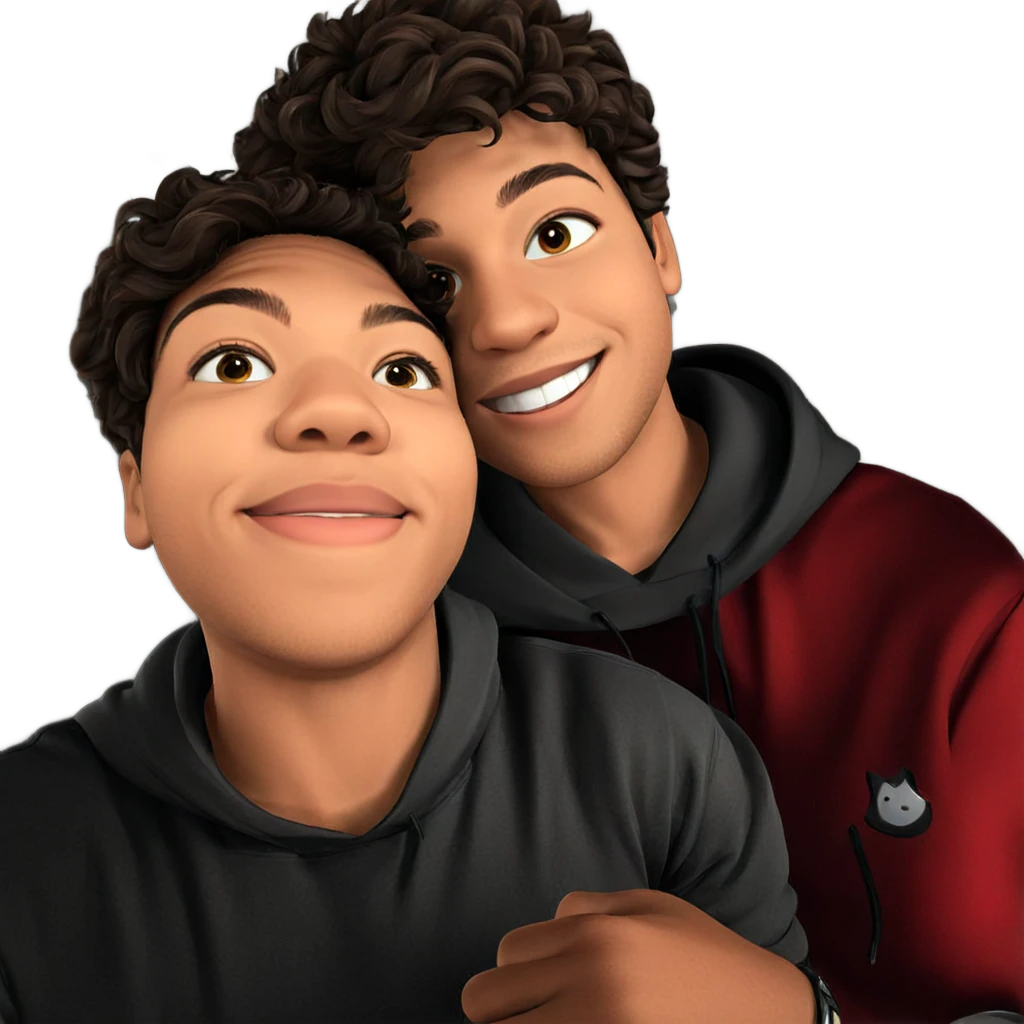 boys sharing a joyful moment emoji