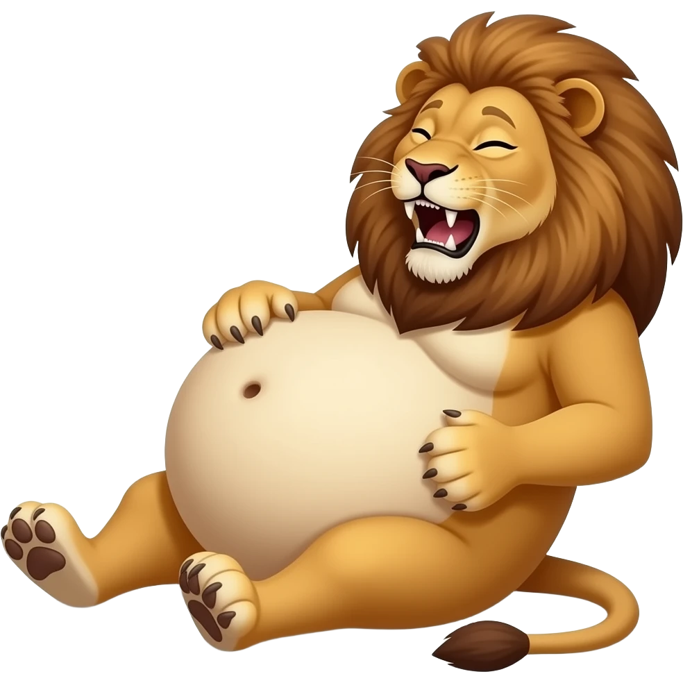 Make this Lioness get stuffed,her belly will so big it would look like she has pregnancy bloating,dare to tickle that Lion girl’s bellybutton,her gut rumbling echoes loud so you can listen to that full tummy,Fat lioness rolls around. emoji