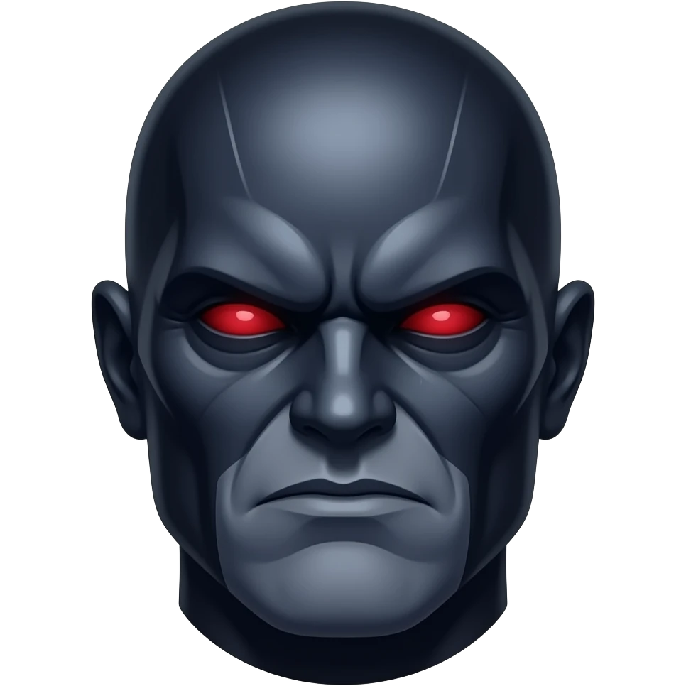 darkseid emoji of dc. make it devilish exact like true villan with dark clors and red eyes emoji