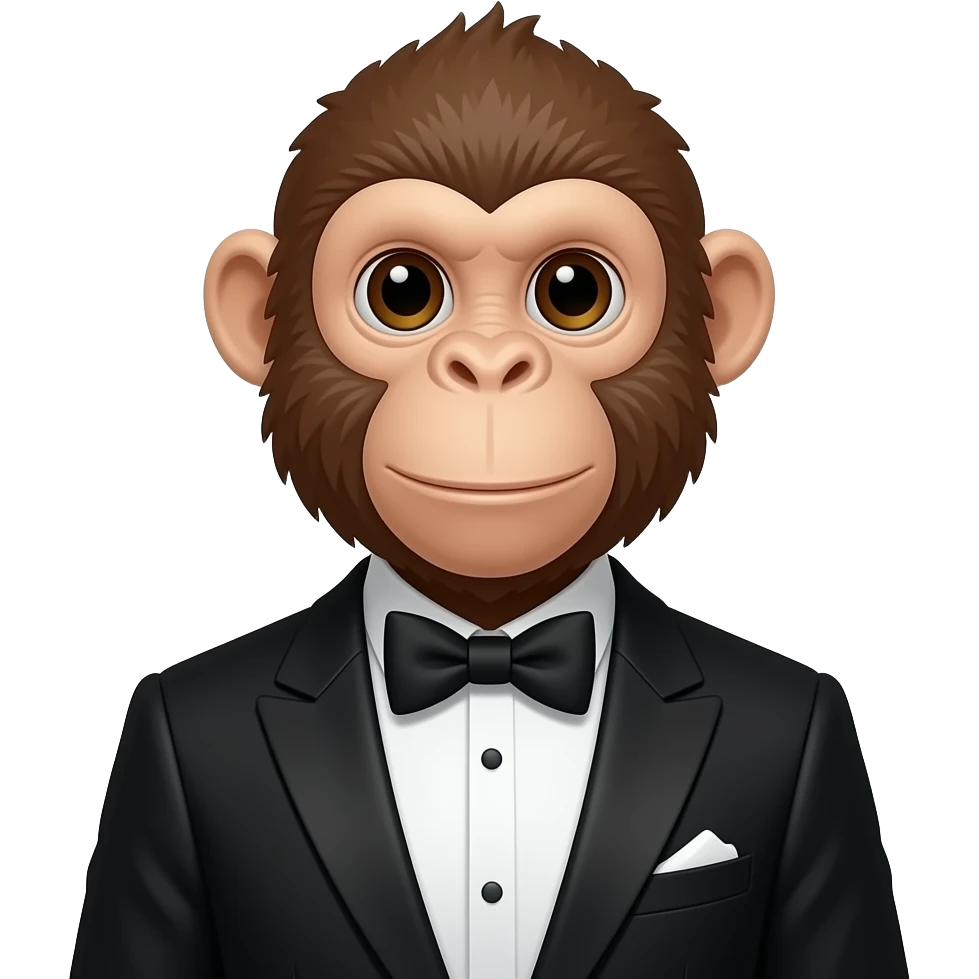 Monkey in a dinner jacket emoji