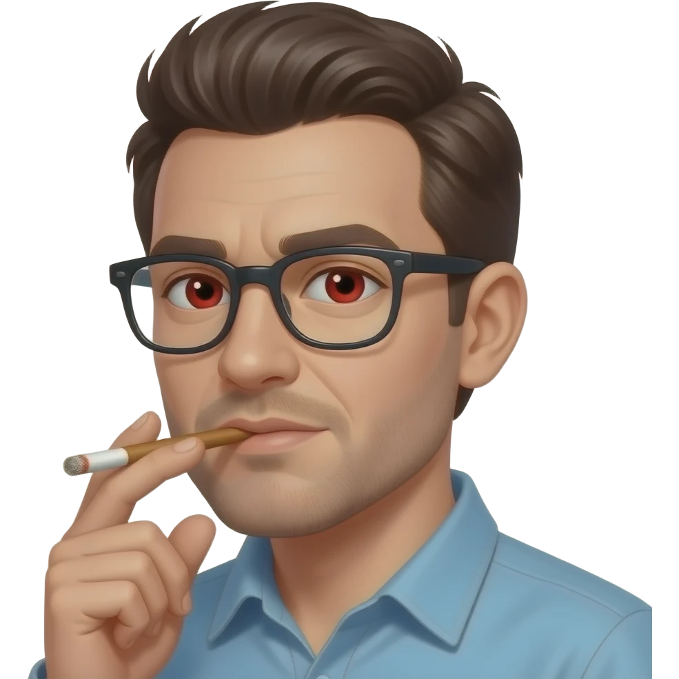 Stoned red eyed doobie smoking Cousin Jim emoji