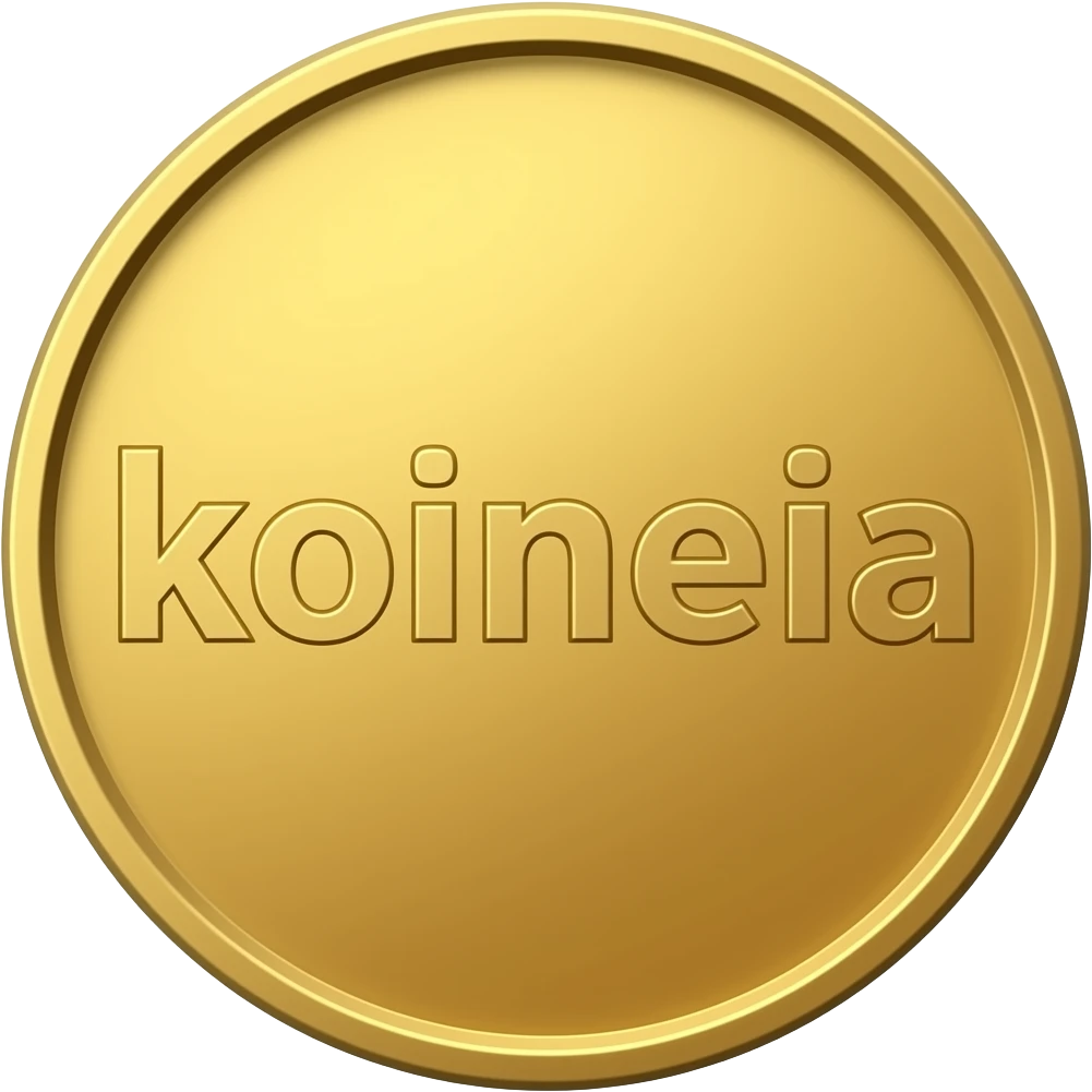 coin with koinonia spelt on it (spelt right pls) emoji