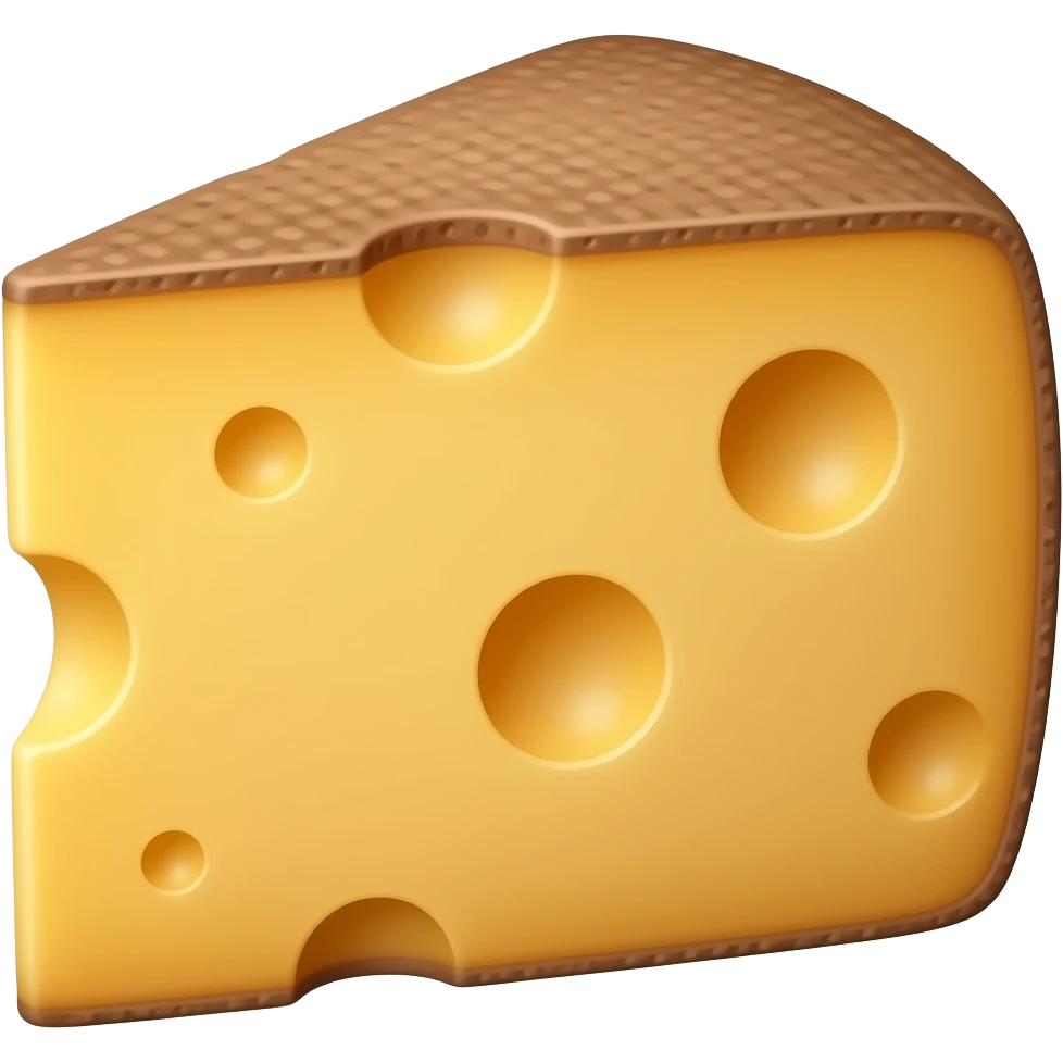 A thick cheddar cheese without a face emoji