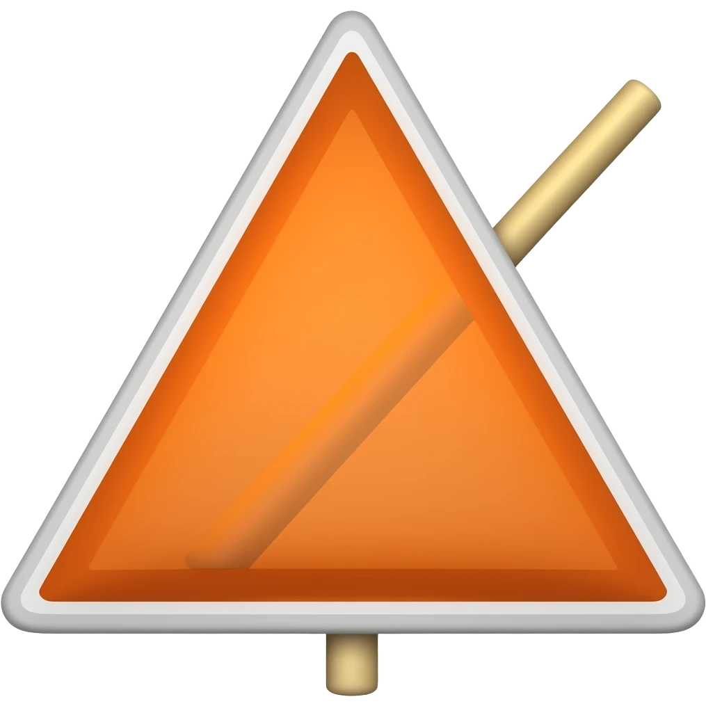 Orange triangle flag with stick emoji