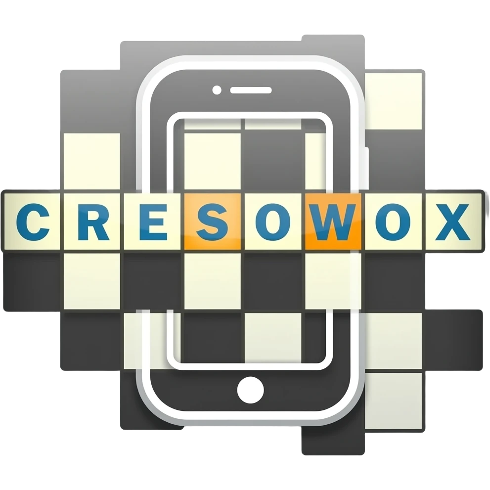 give me a mobile game app logo for crossword puzzle game emoji
