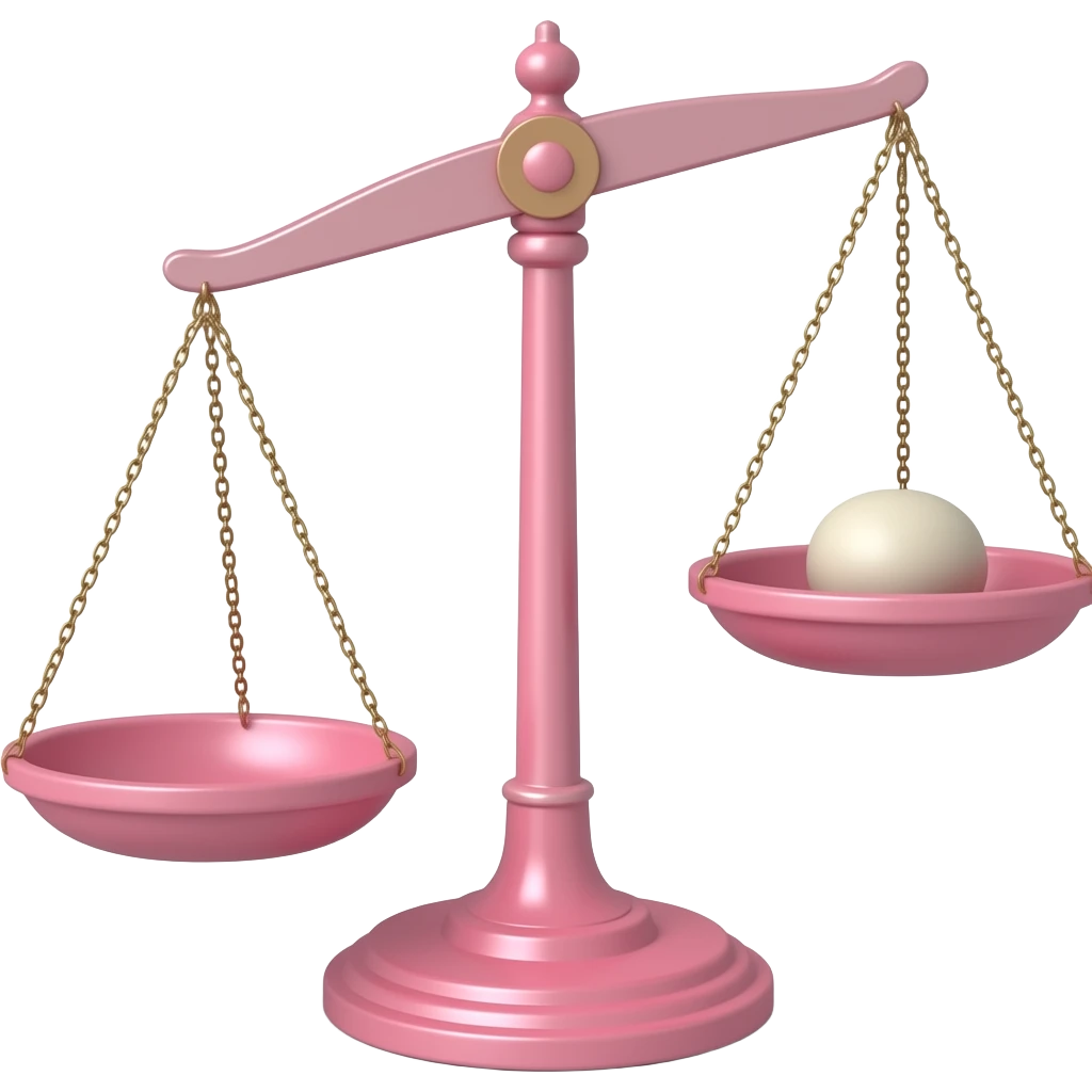 pink scale one side higher emoji