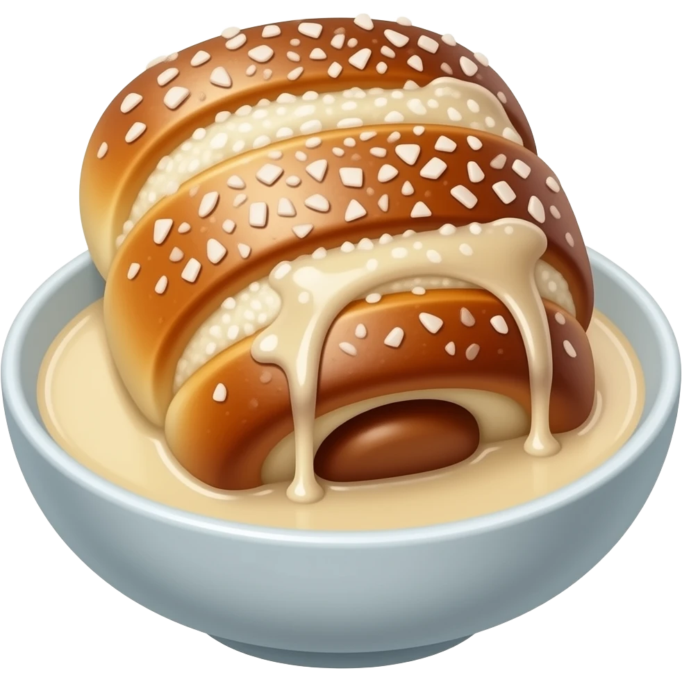 samoan coconut roll buns, in coconut syrup in bowl emoji