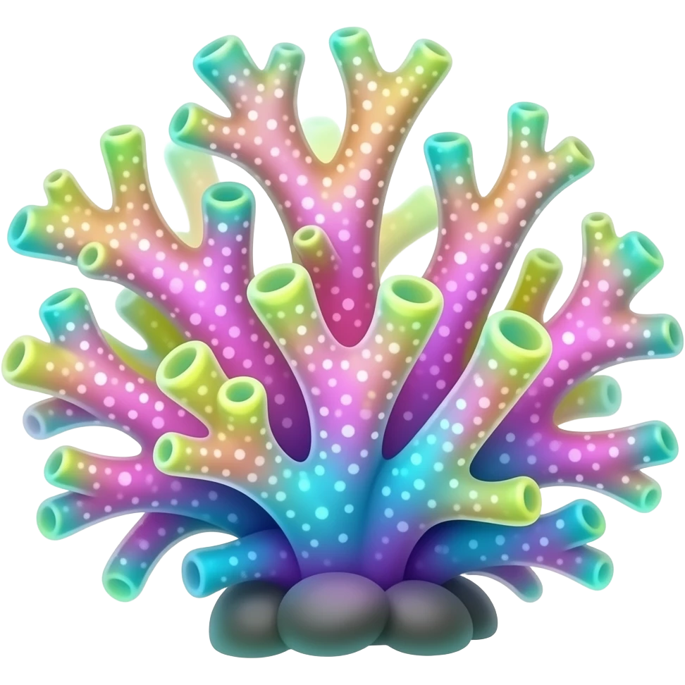 fluorescent toxic exotic iridescent colorful tropical coral emoji