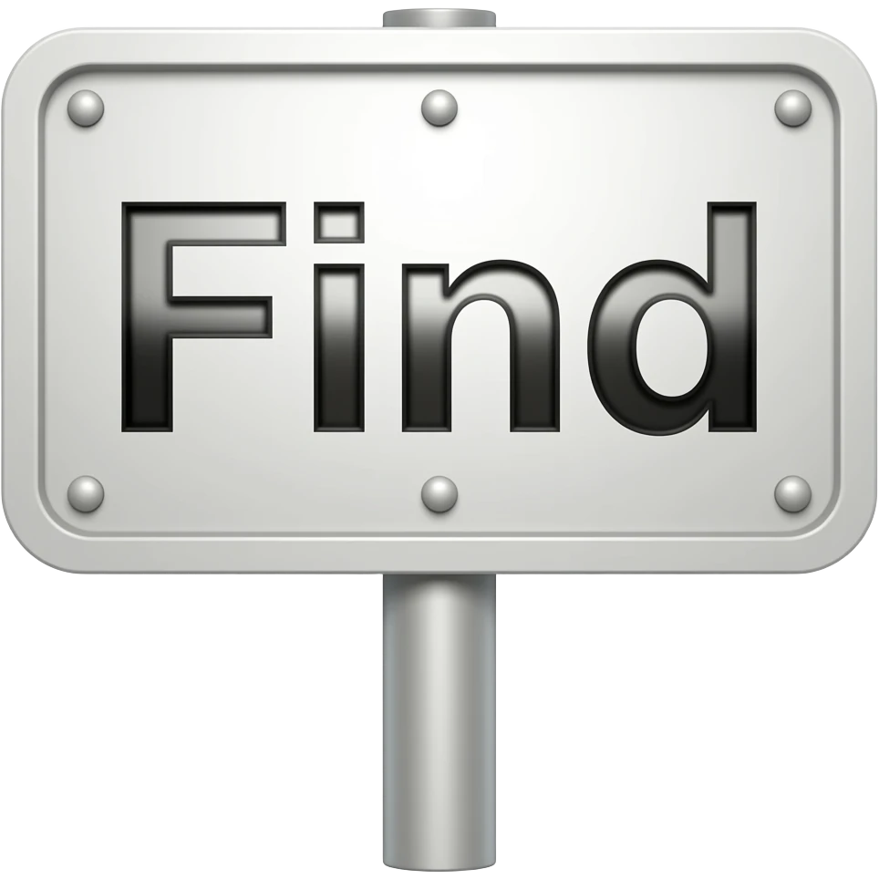 Sign with "Find" in it emoji