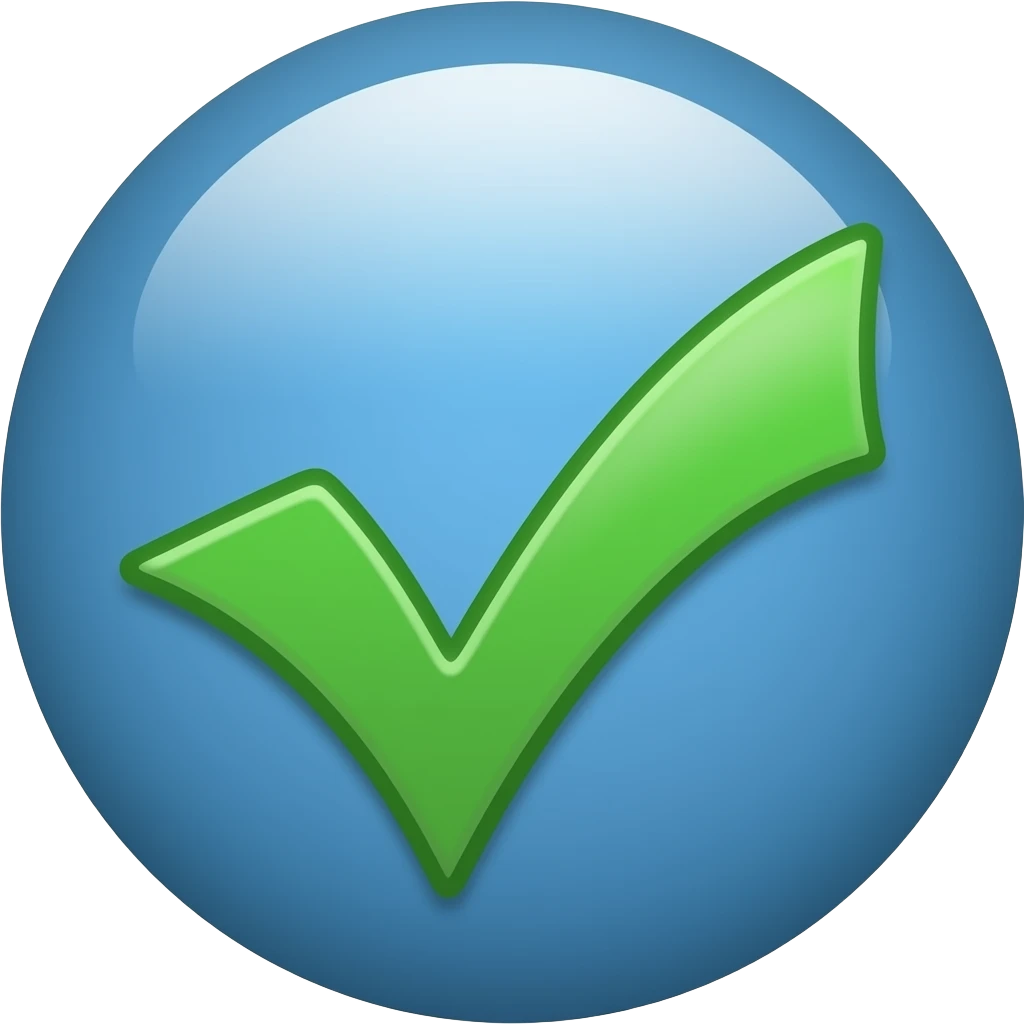 Bola azul de um verificado emoji