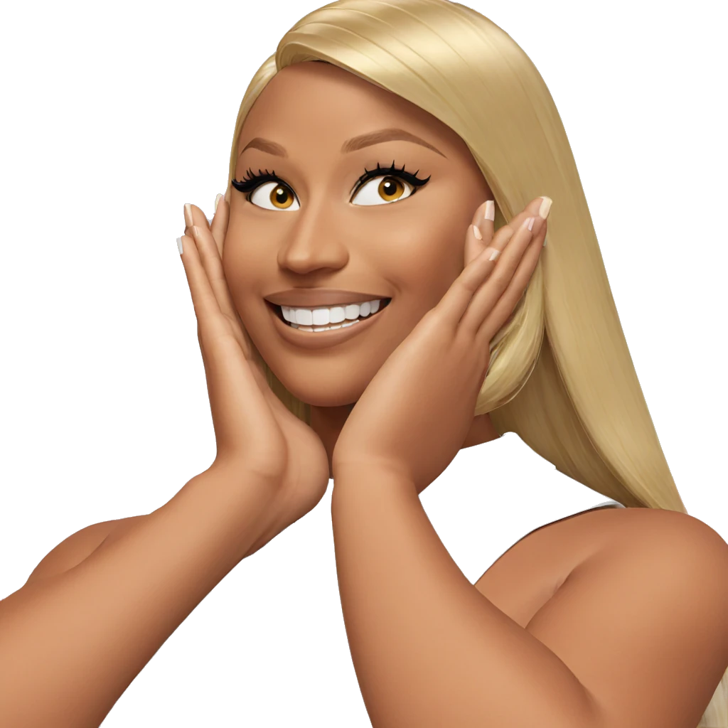 smiling blonde girl with long hair emoji