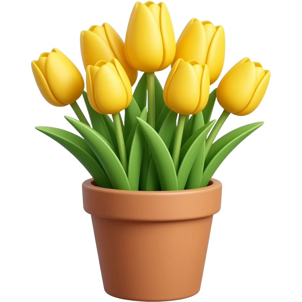 yellow tulips in a pot emoji