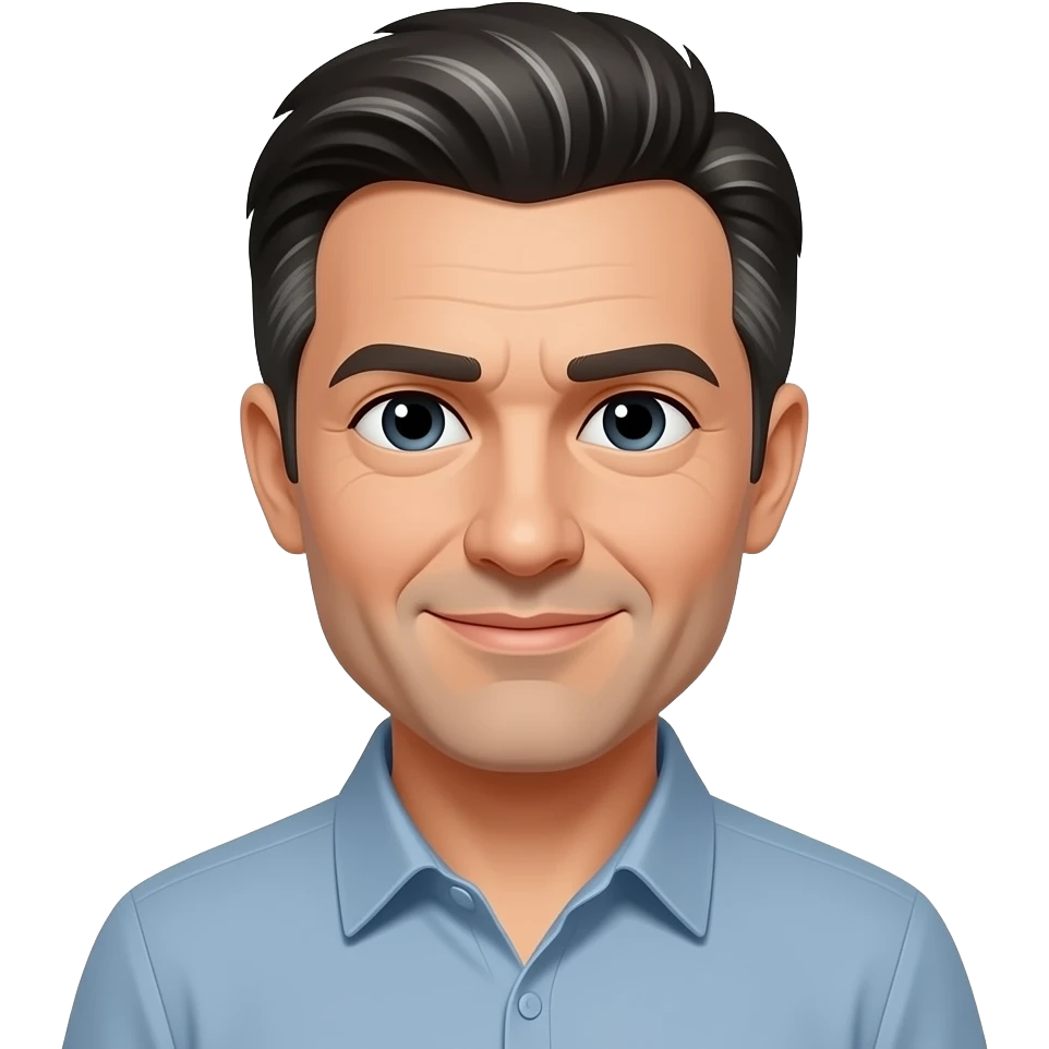 White man dark hair with grey streaks emoji