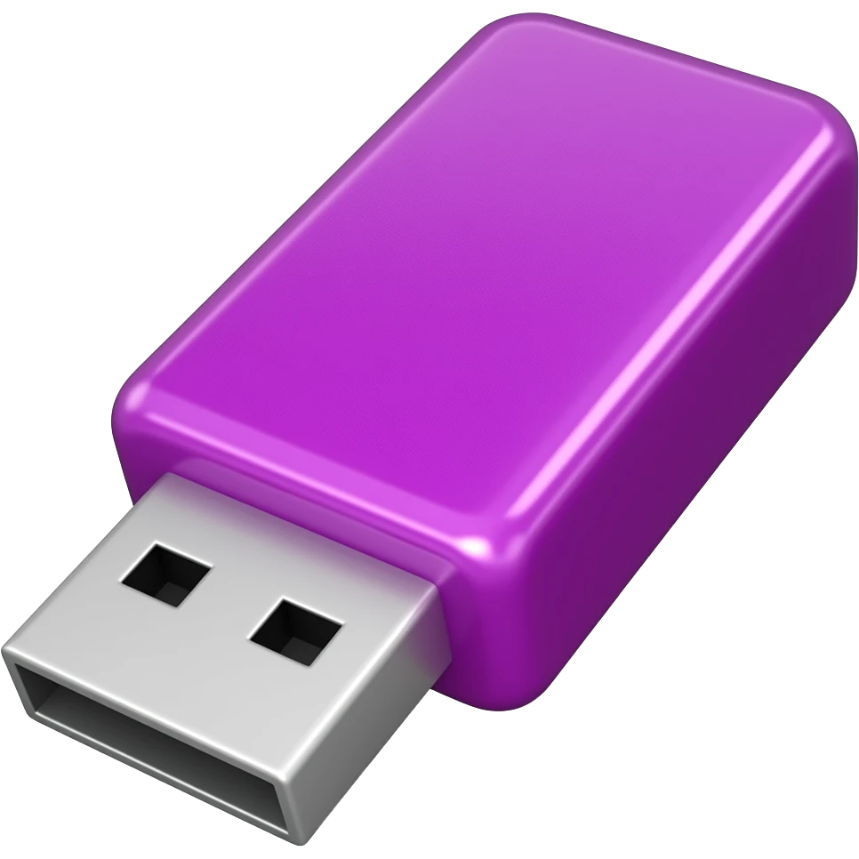 cube purple flash drive emoji