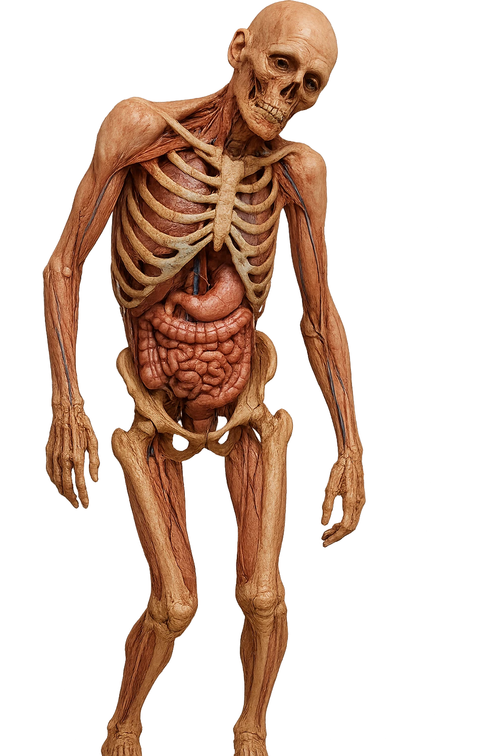 prendi spunto da questa immagine: CORPO UMANO ANATOMICO con postura storta, IPERREALISTICO 4K emoji