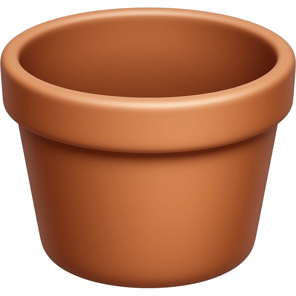 Round Brown clay pot contain nothing emoji