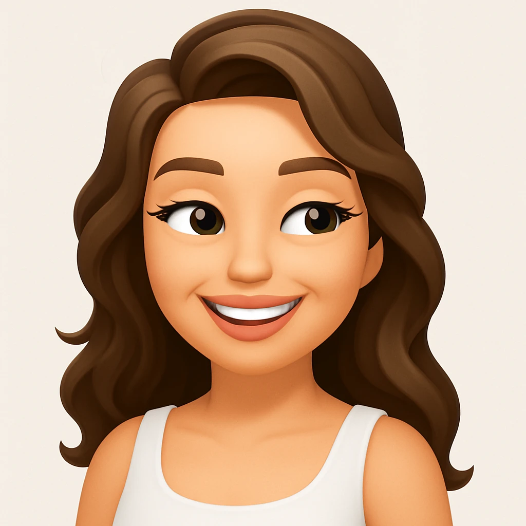 turn the second man in emoji style of the 1st image, match the facial features and match dressing style of the 2nd image, she is in whte tank top emoji