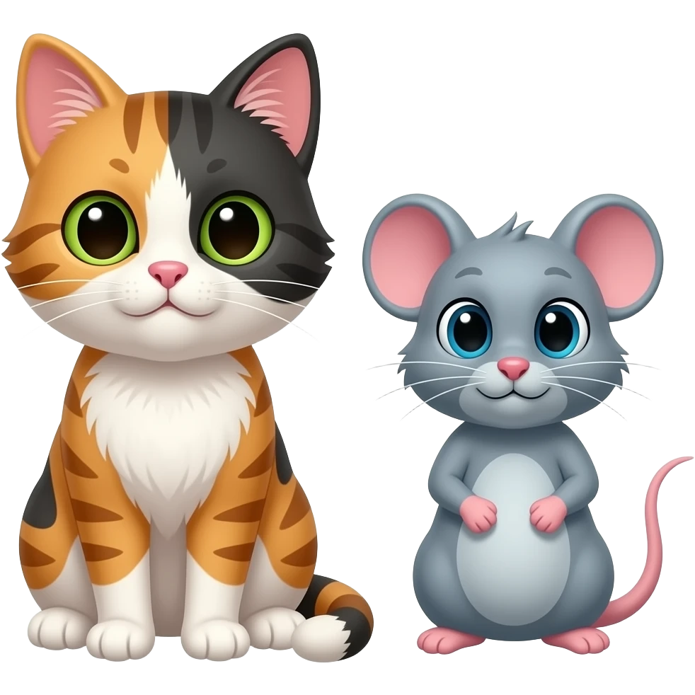 Pookie cat and mouse emoji