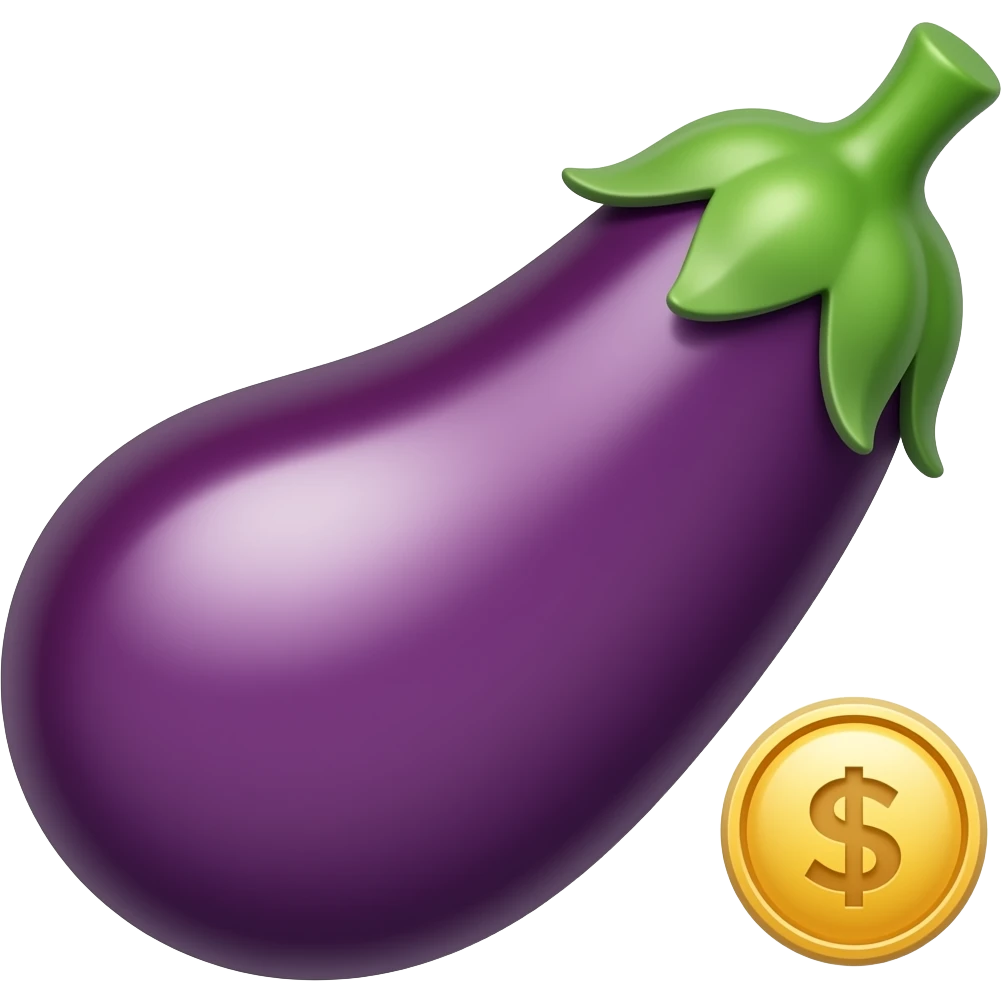 Eggplant symbol of luck emoji