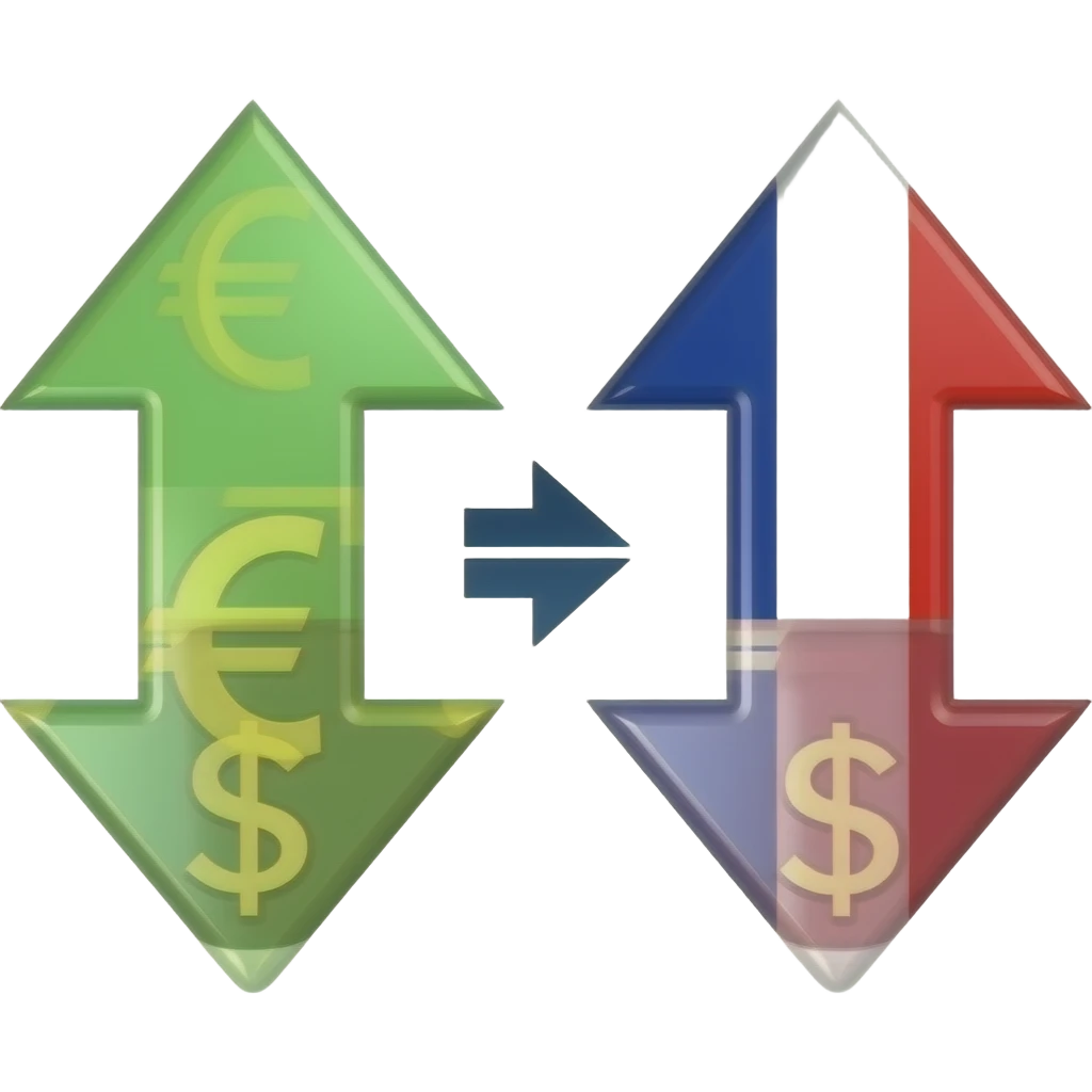 конвертер валют, стрелки между евро и франком (animated currency swap, emoji