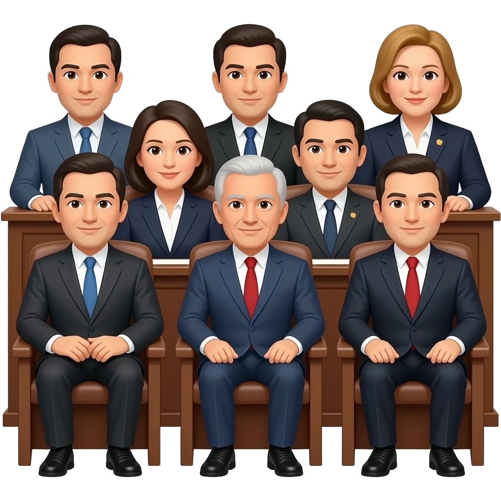 varias perfonas del govierno sentados en el congreso emoji