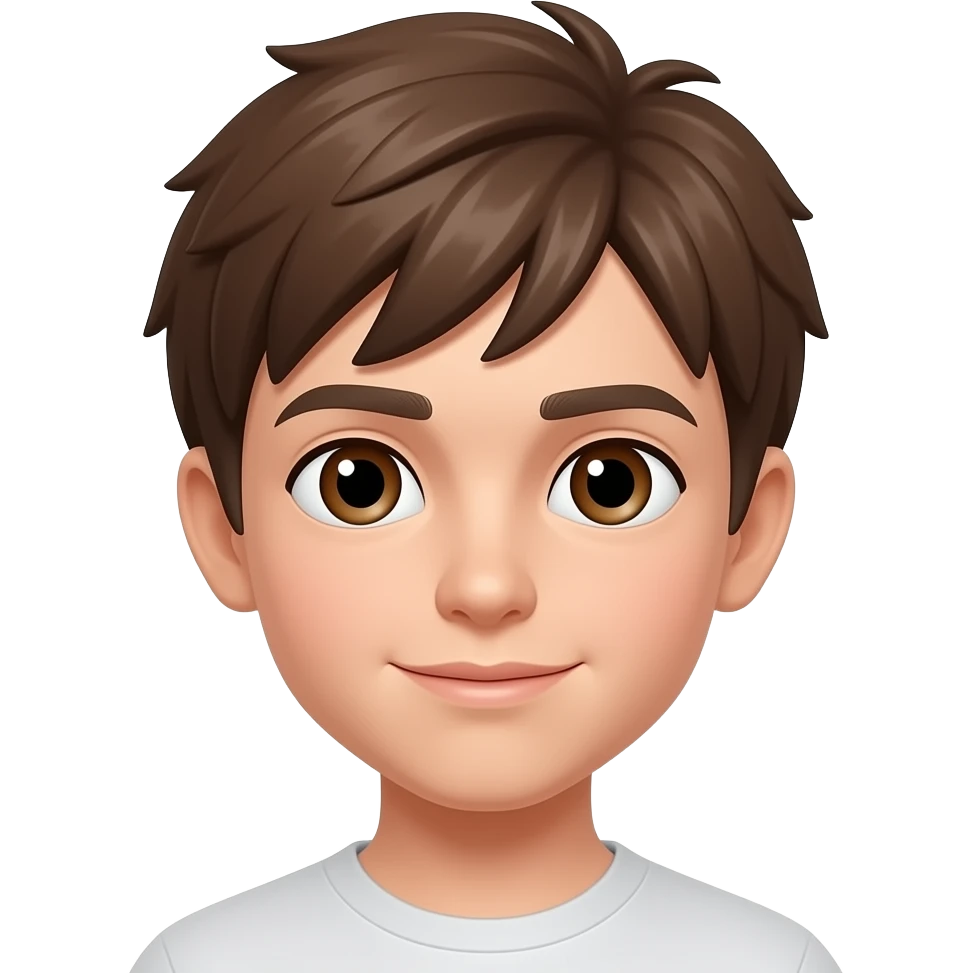 голова мальчик, волосы коричневые, тон лица (бледноватый), цвет глаз (коричневые) emoji
