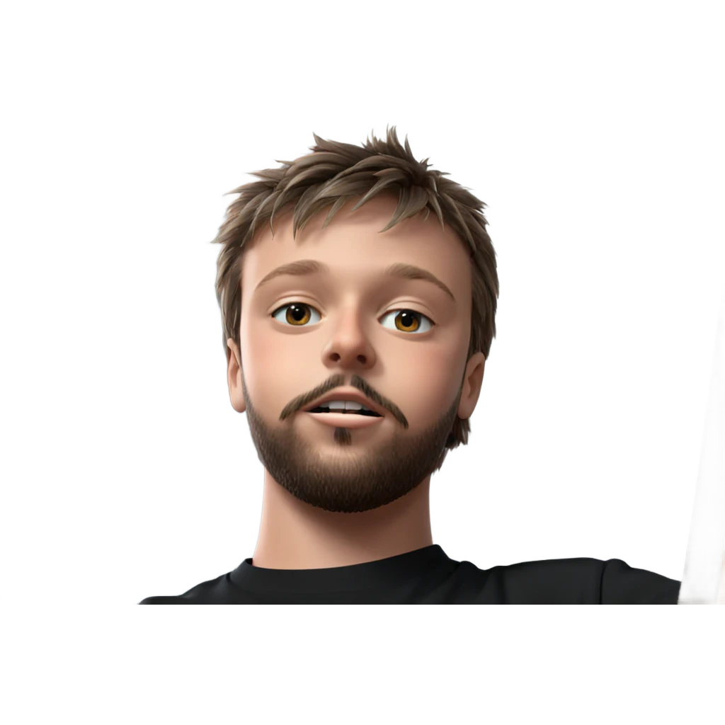 bearded guy in black shirt emoji