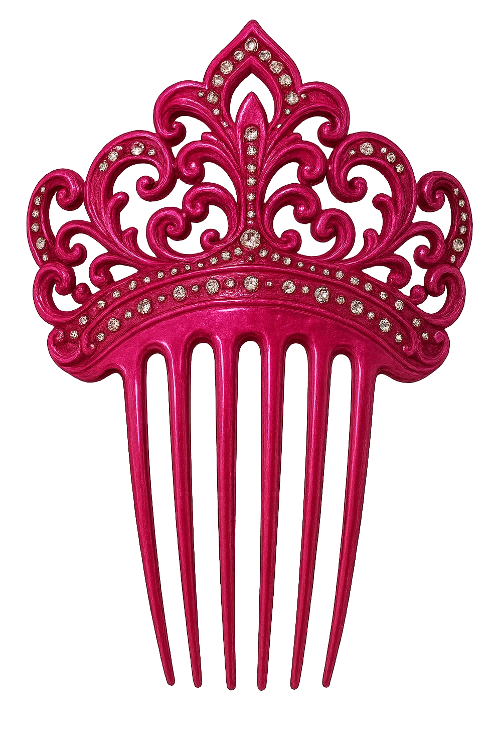 pink hair comb, luxurious and bold emoji
