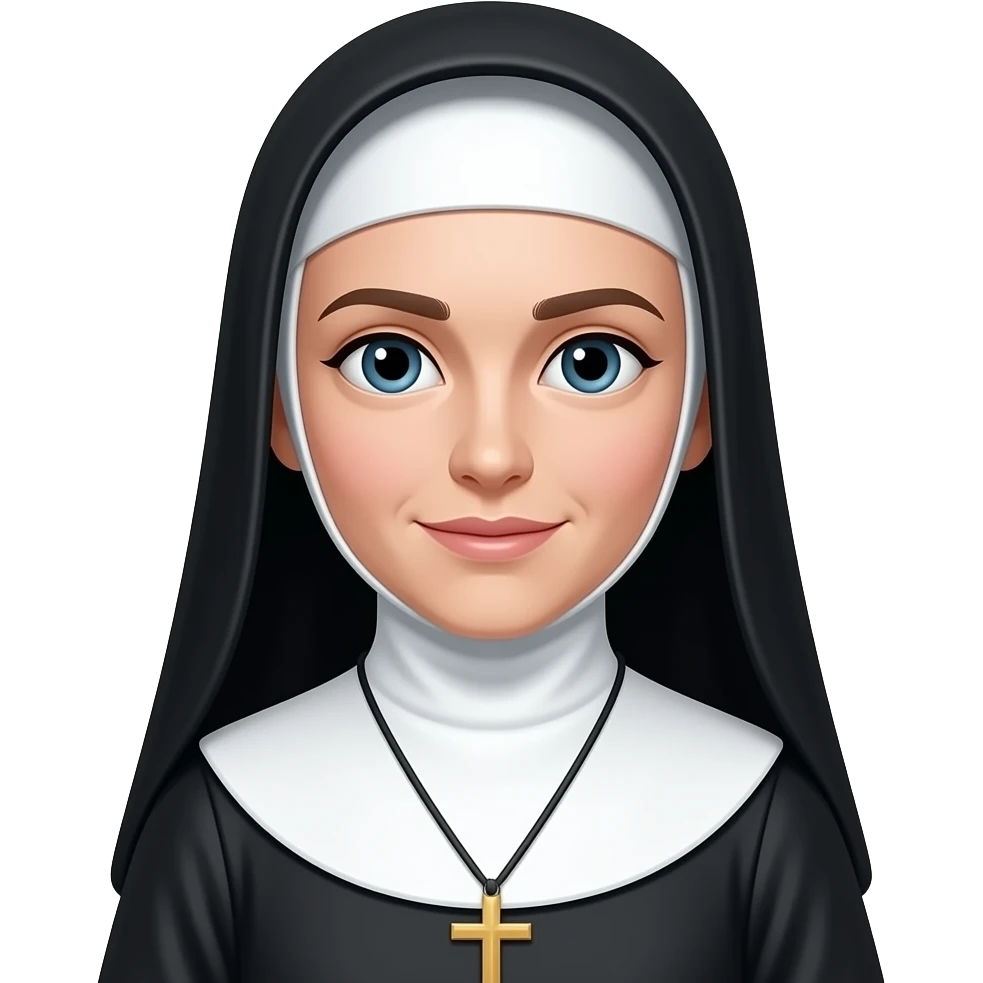 White dressed nun emoji