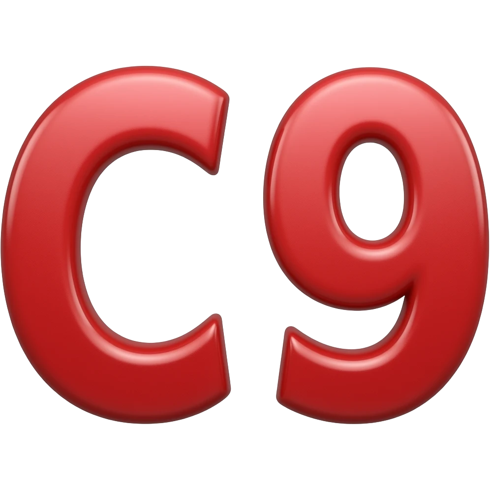 C9 number letter red colour emoji