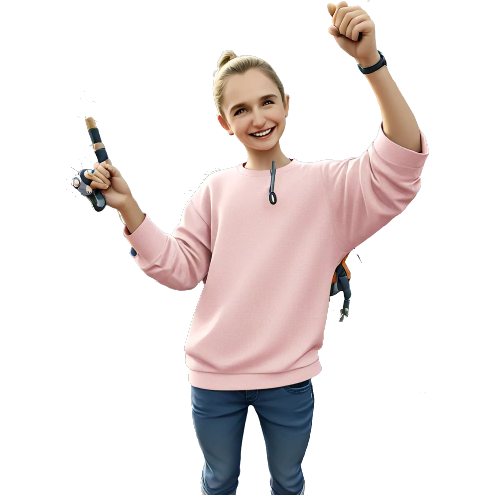 smiling boy with fishing rod emoji