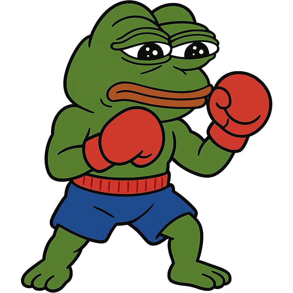 create a pepe boxing, white background emoji