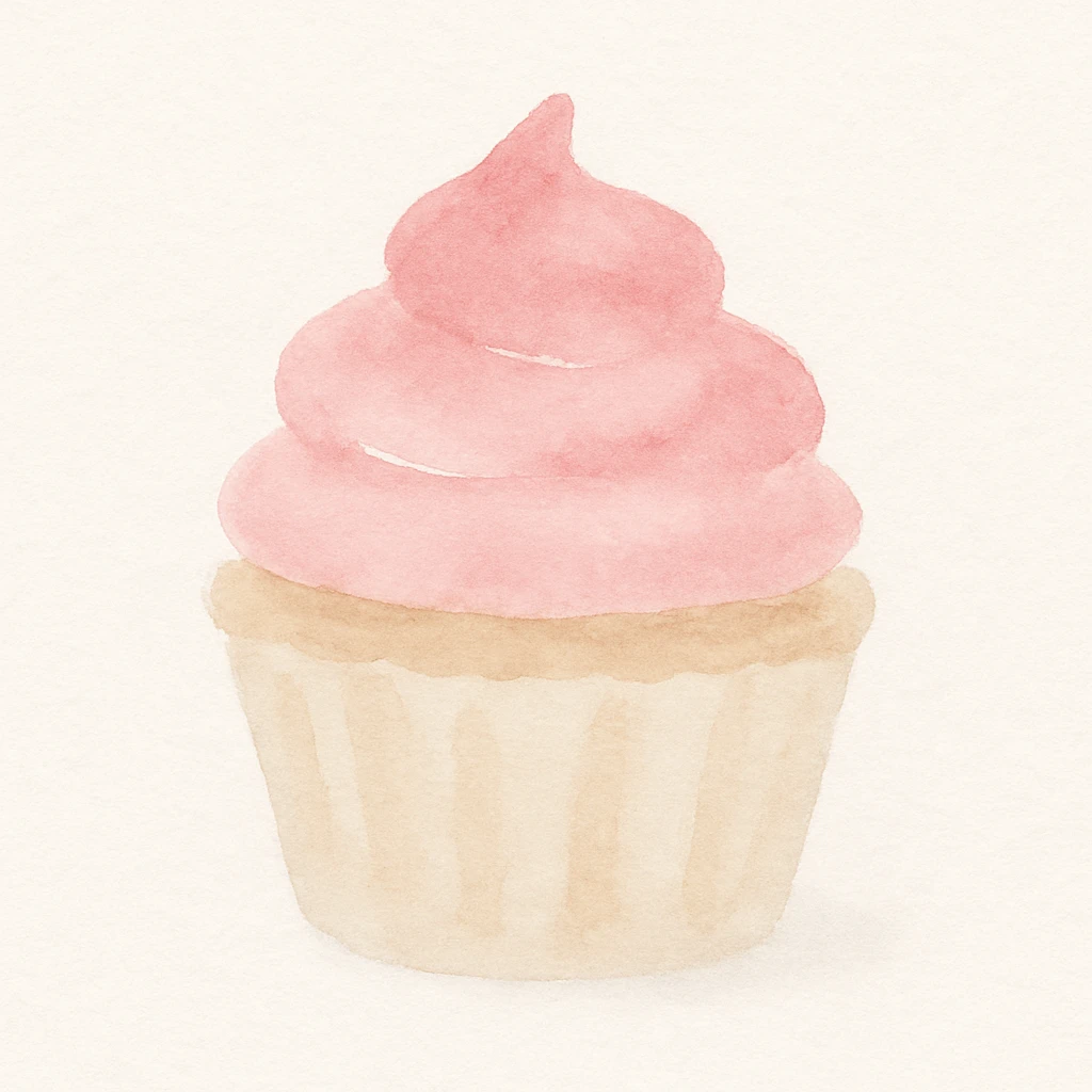 cupcake with pink icing emoji