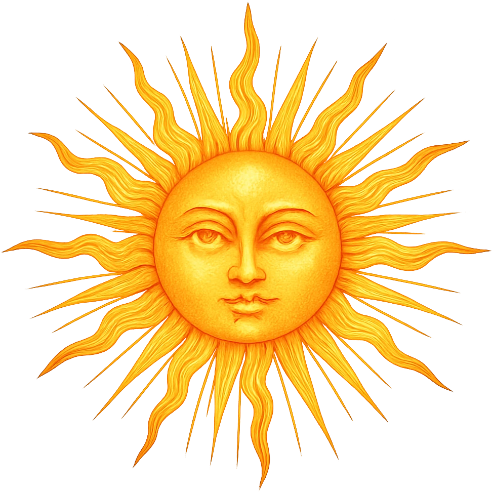 celestial sun with radiant rays, glowing emoji