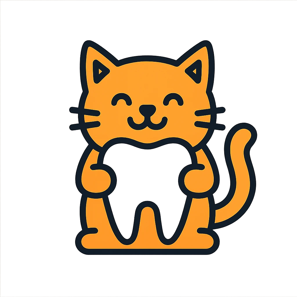cat with a big tooth emoji