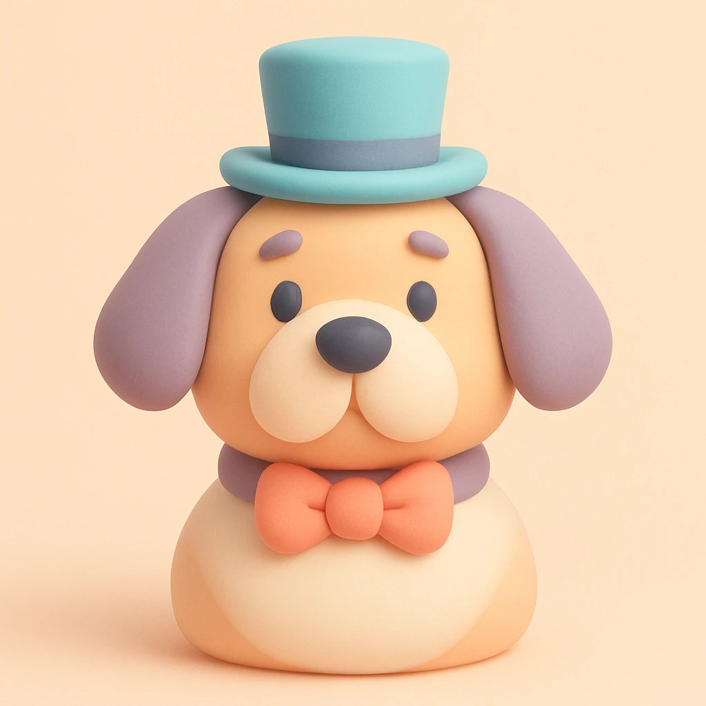dog with tophat emoji