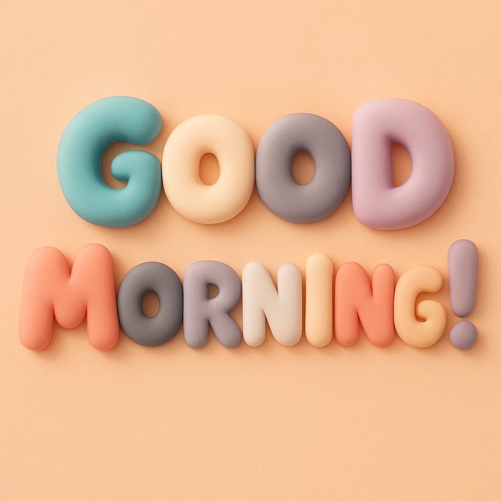 ”Good Morning!” in mochi style emoji