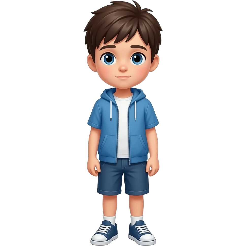 emoji jugendlicher, ganzer Körper mit Beinen, traurig emoji