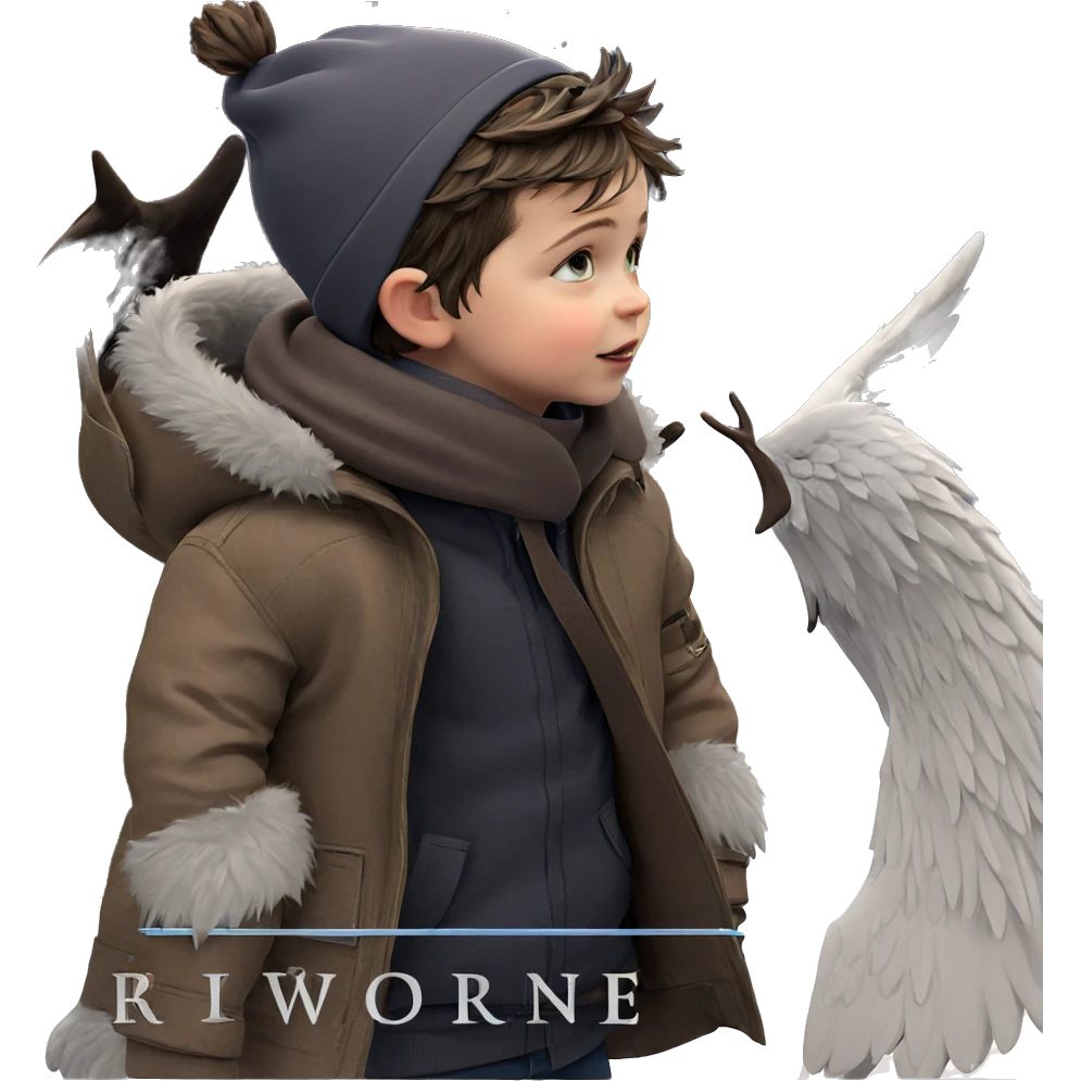 winter boy with wings emoji