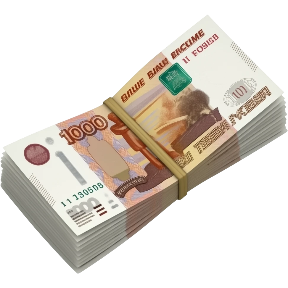 пачка бумажных рублей emoji