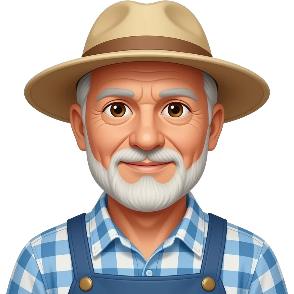 no beard, no mustache 69-year-old man and fig famer emoji